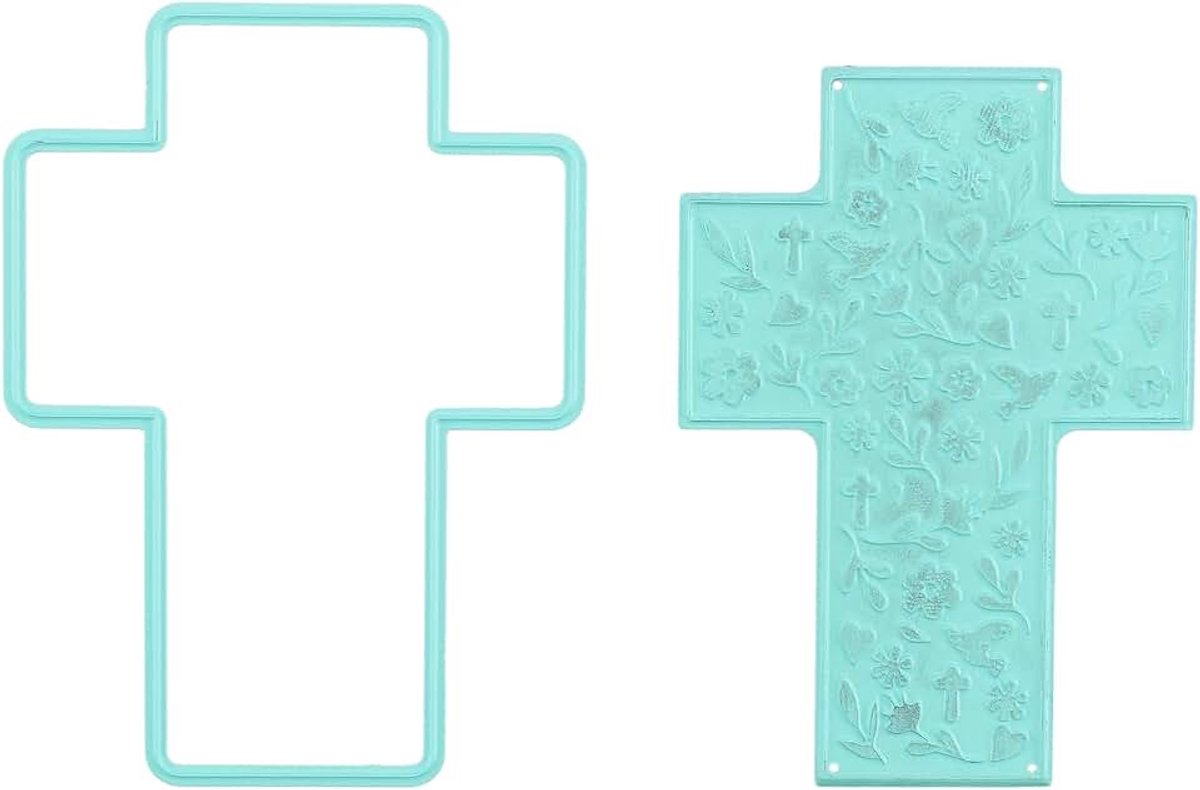 Choice Snij- en embossing stempelmatrijs, 2,4 x 3,3 inch kruis, benodigdheden voor het maken van kaarten, metalen matrijzen voor scrapbooking, doe-het-zelf en papierambachten, blauw, 61 x 84