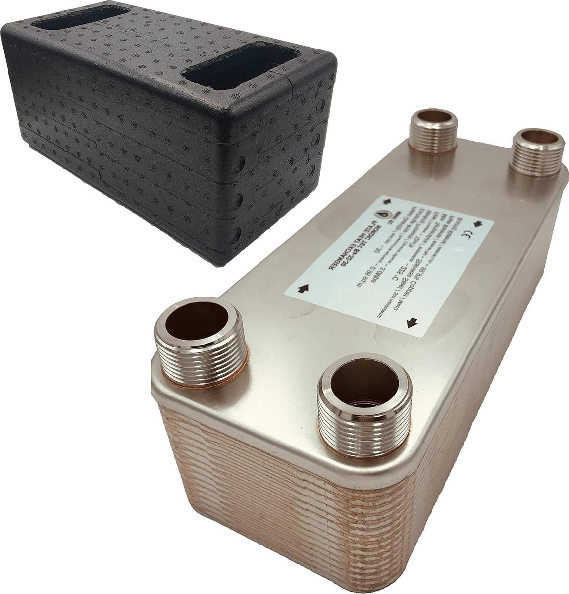 Warmtewisselaar Platen - Platenwisselaar Isolatie - Verwarmingssysteem Optimaliseren - 30 Platen - 286 x 116 x 79 mm - Zilver