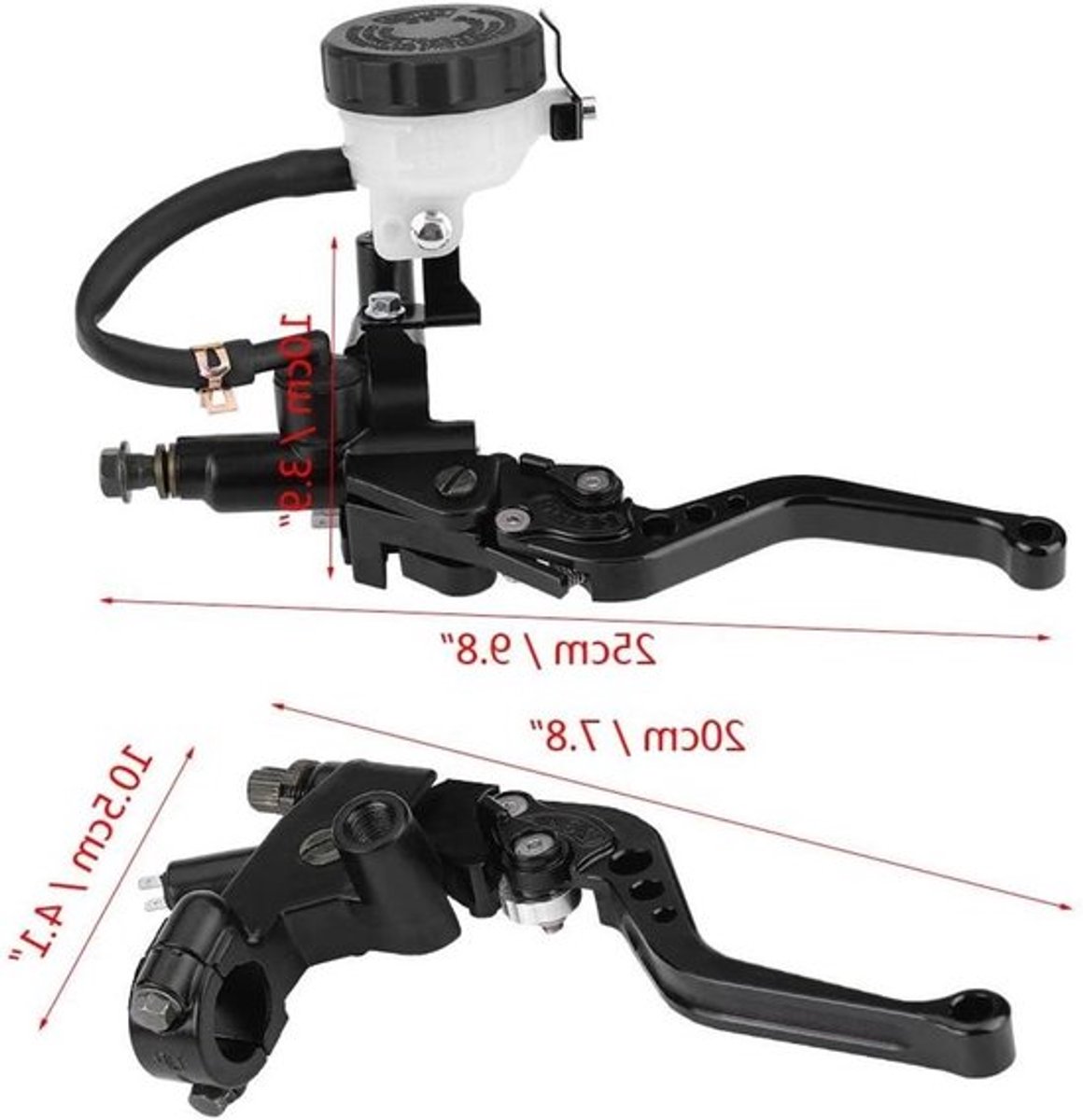 Universele 22mm Motorfiets Handvatten met Koppeling Levers en Hoofdcilinder voor 7/8 Inch Motoren