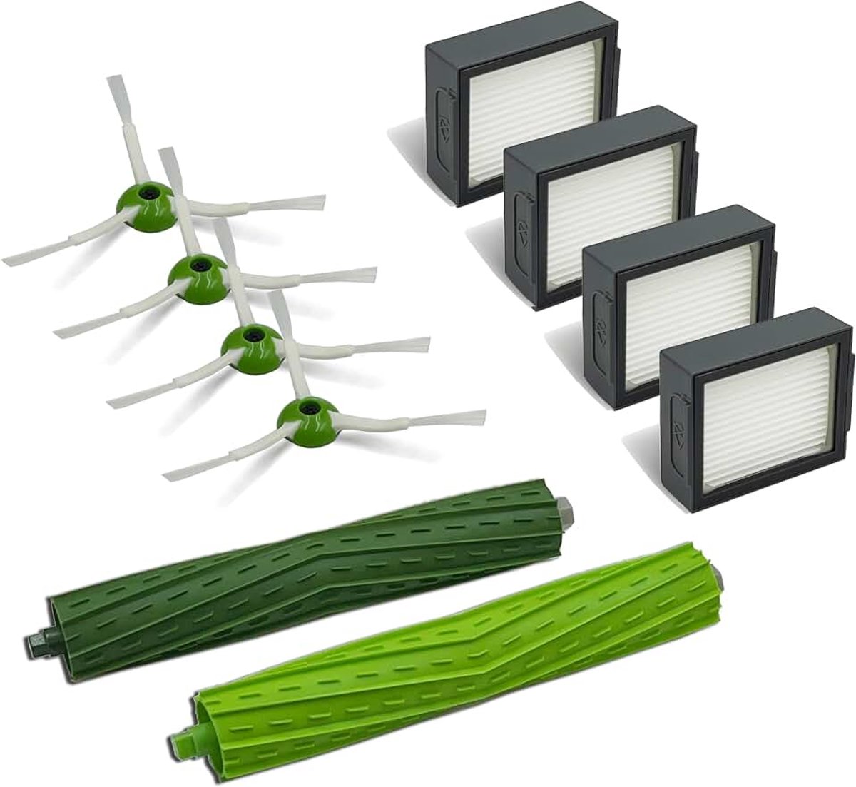 Accessoires voor iRobot Roomba e5 e5154 e6 i7 i7+ i7156 i1 i1152 i3 + i3152 i4 i5 i8 hoofdborstels X1 set, filter HEPA X4, zijborstels X4 reserveonderdelen