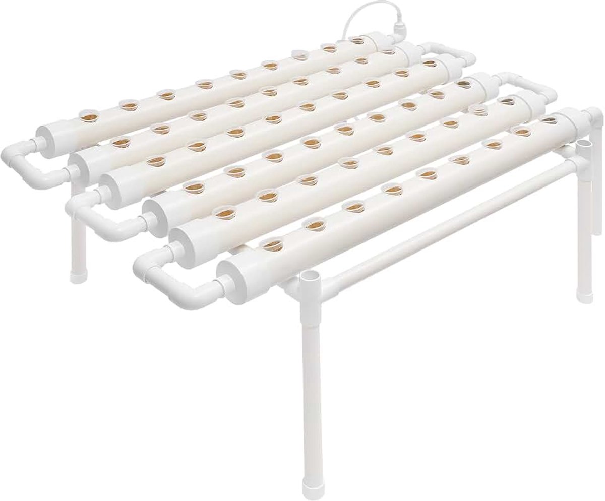 54 gaten hydrocultuur kweekkit hydrocultuur pvc aardloze plantenteeltsystemen met waterpomp smart waxcontainer