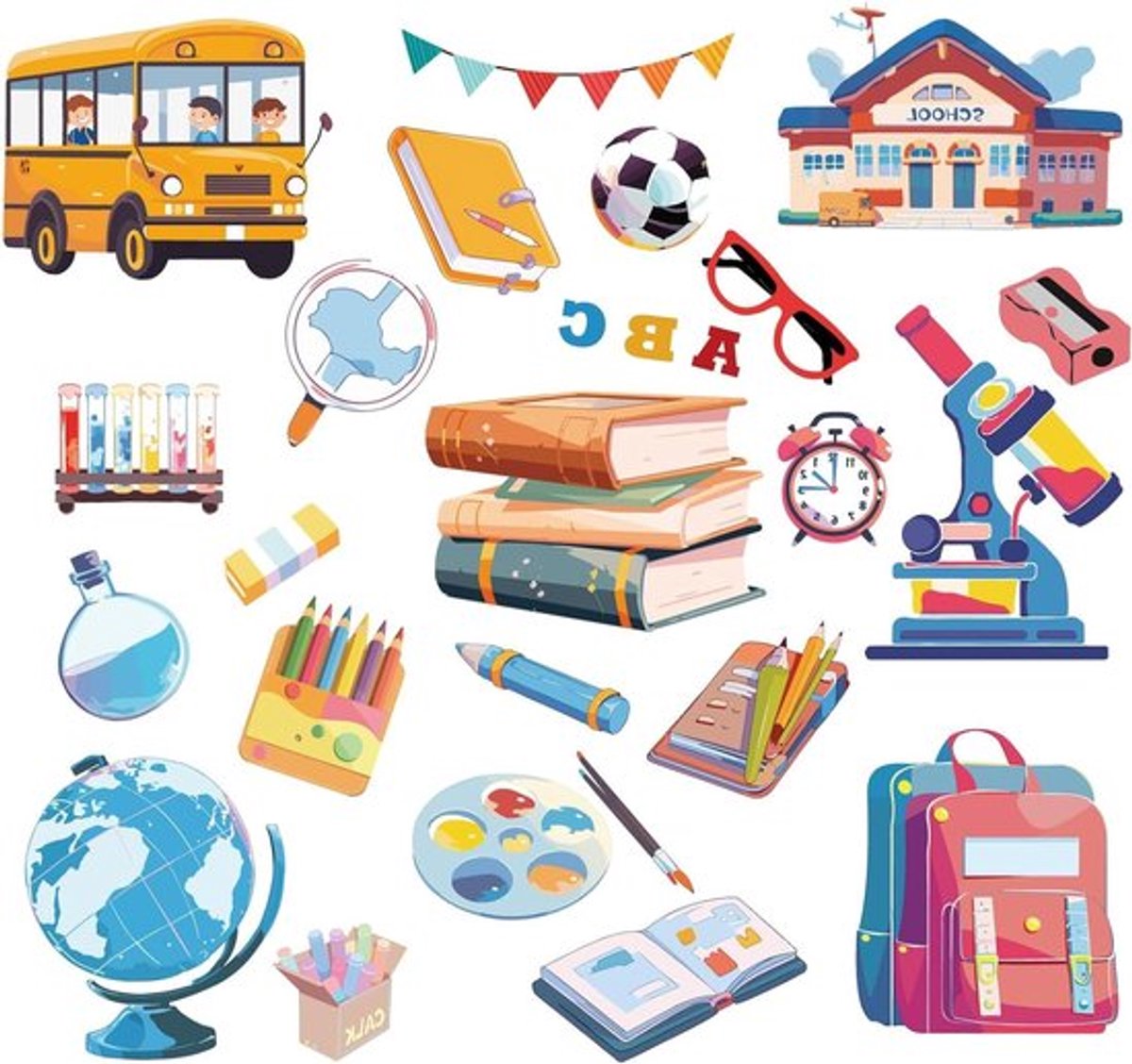 - Schoolbord Stickers - Muurstickers - Voetbal Thema - PVC Waterdicht - Verwijderbaar - Klaslokaal Decor - Geschikt voor Muur - 8 Stijlen - Klampen - Tellurion - Raamstickers