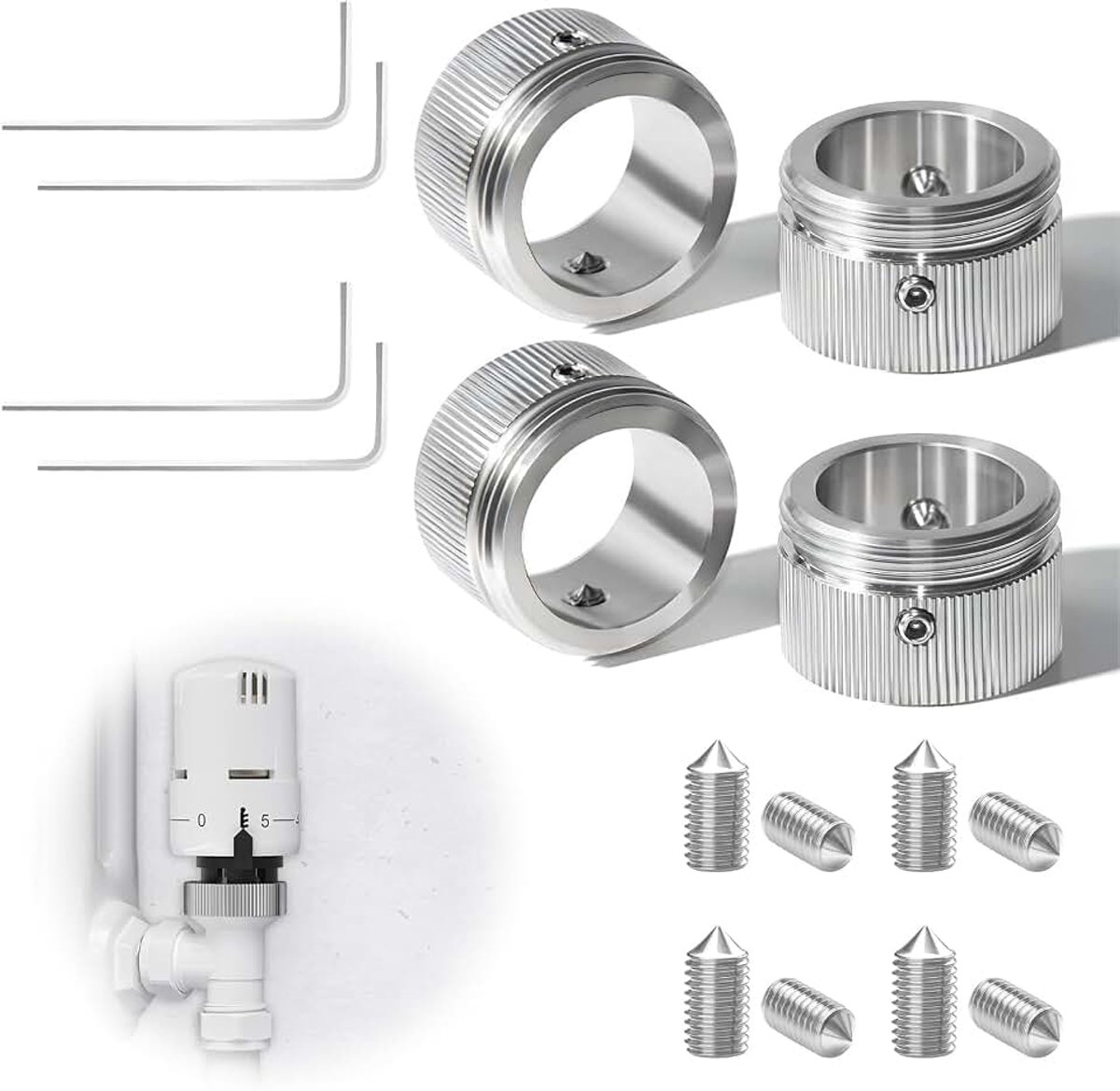 4 x radiatorthermostaat-adapter M30 x 1,5