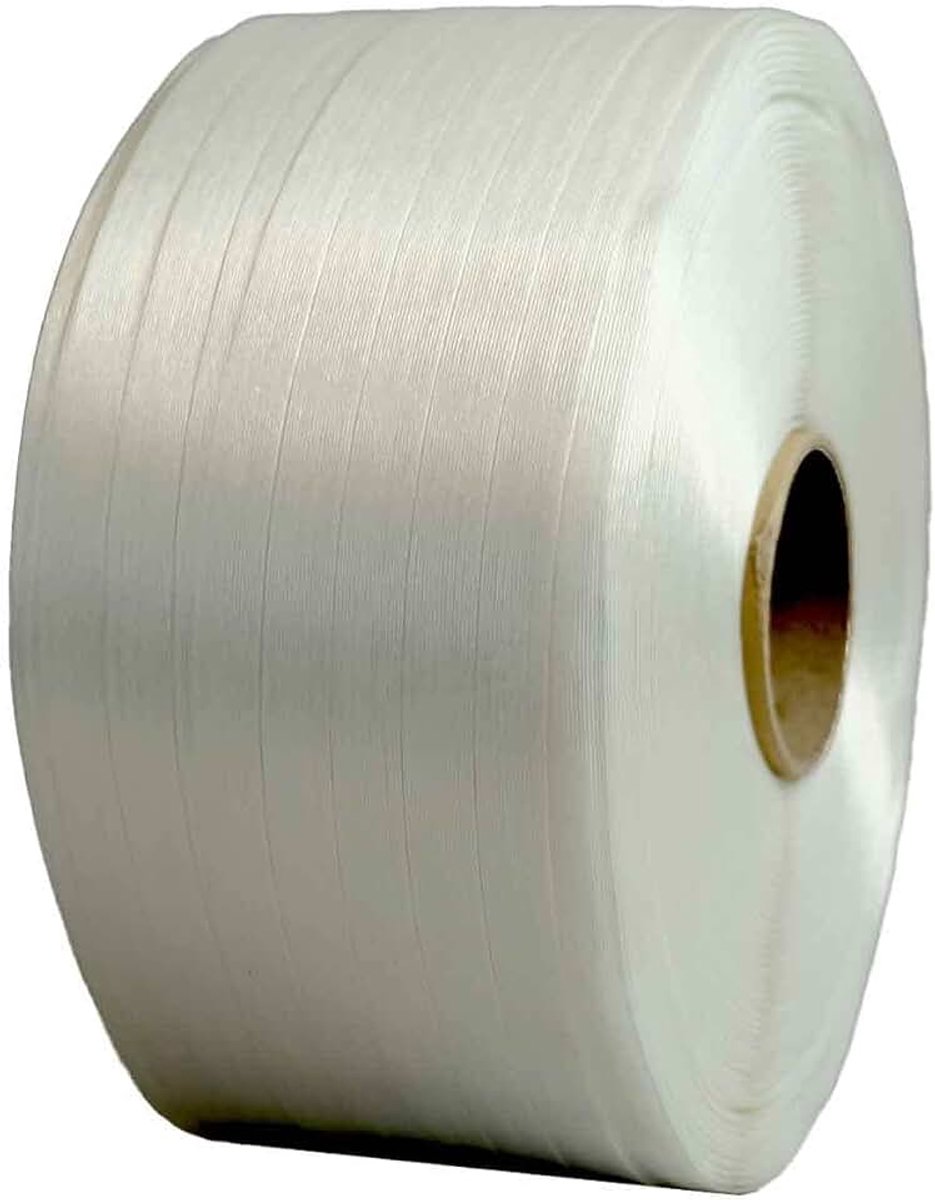 Omsnoeringsband draad aan draad 19 mm x 600 m - Kwaliteit PRO TECPLAST FF - Hoge sterkte 550kg - PET textielband