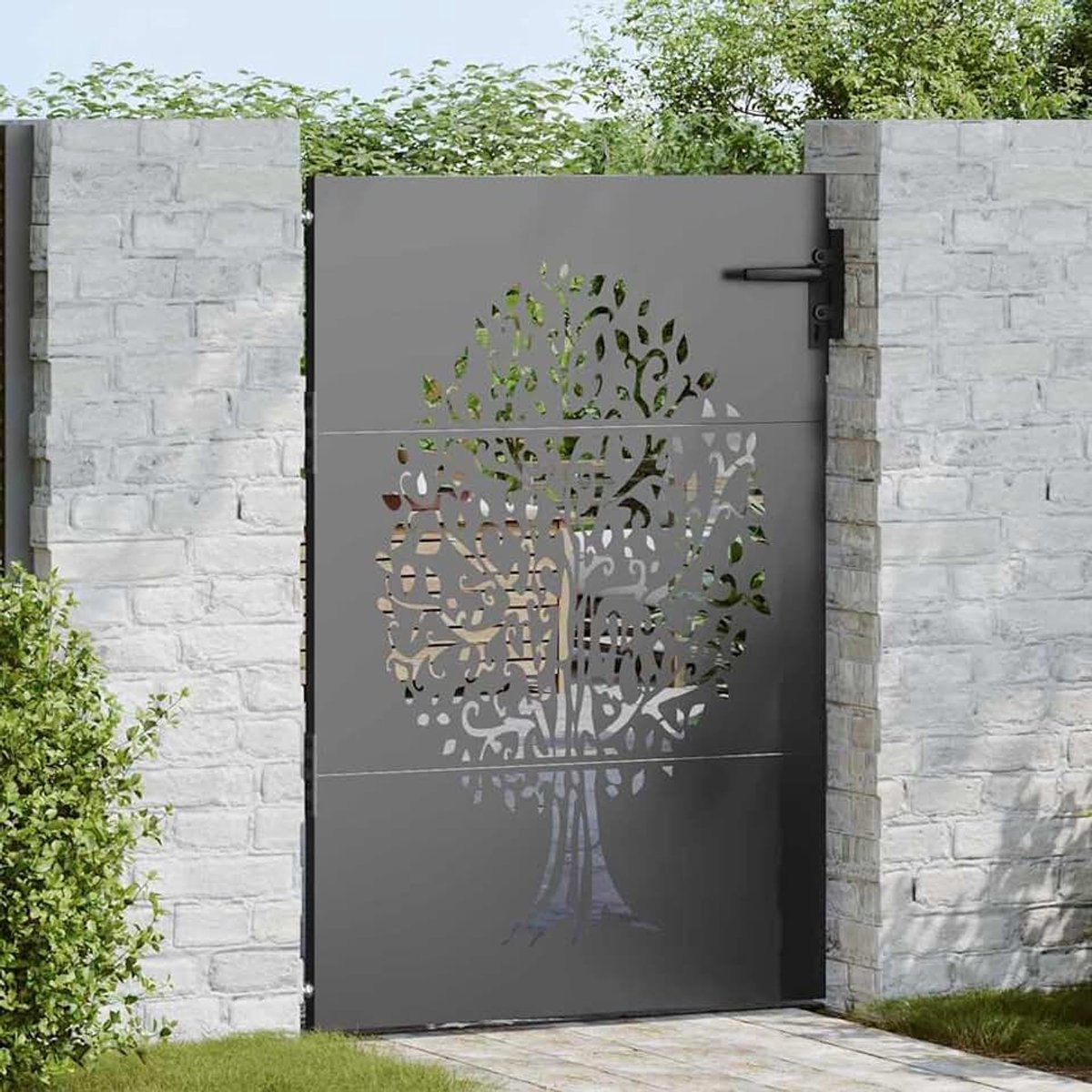 Chique tuinhek van gepoedercoat staal - veiligheid en stijl voor tuin en terras Model42015860