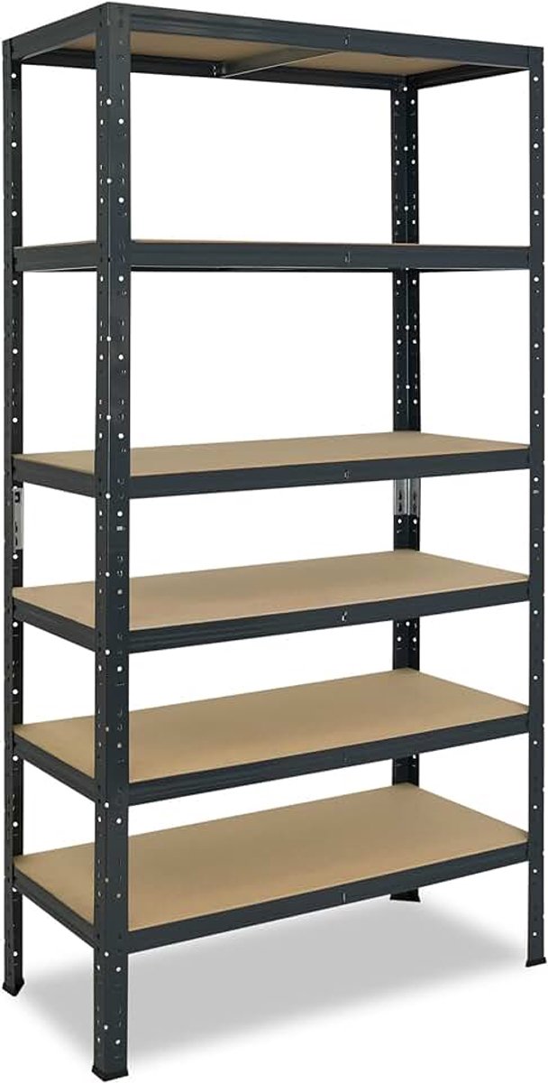 Shelfplaza Home 230x80x50cm metalen stellingkast antraciet: 6x145kg | stellingen Berging stelling Garagekast Metalen opslagstelling Opbergstelling Zware stelling Opslagrek Garage stelling