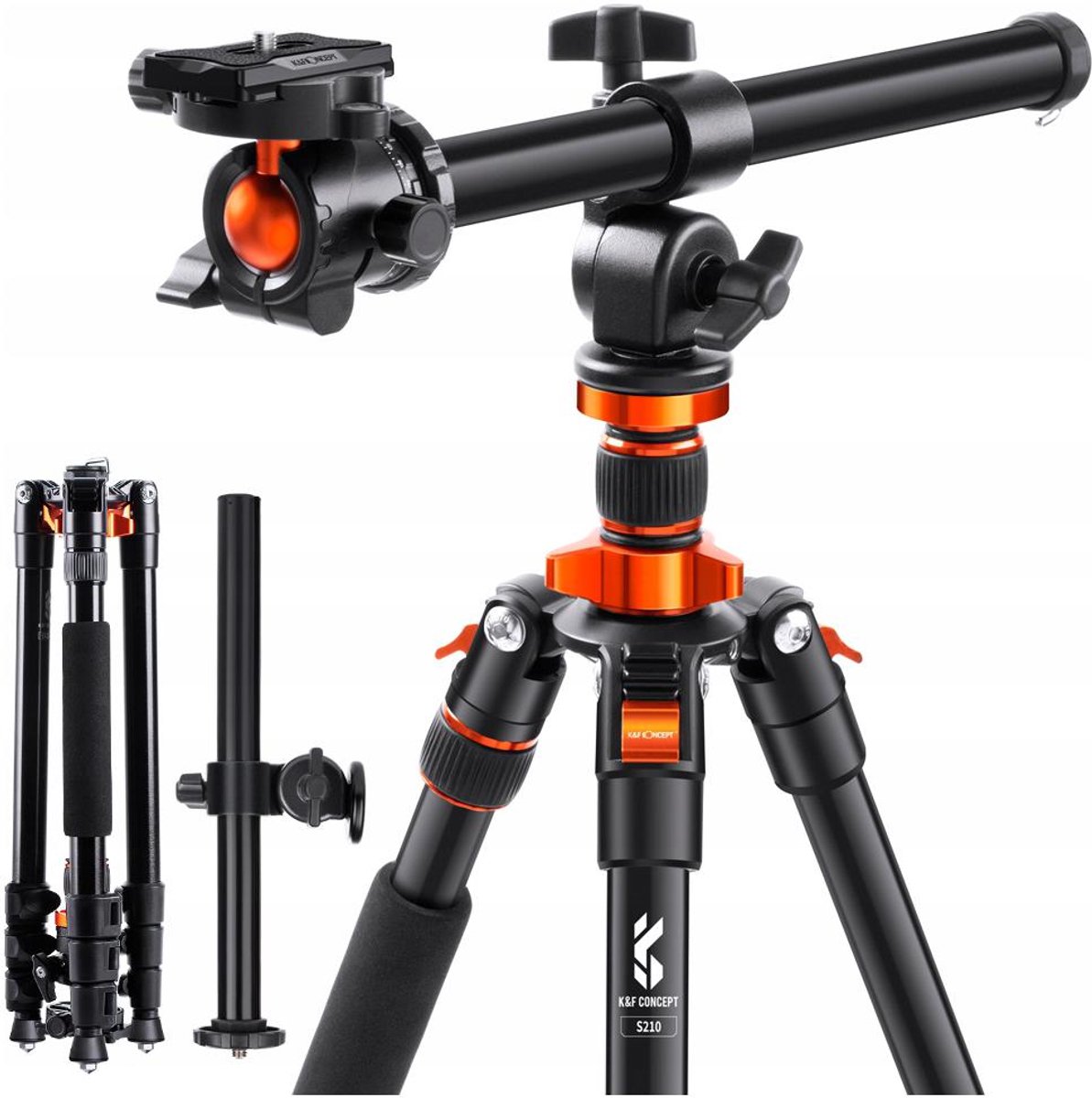 K&F Concept Statief K234A7: 231 cm aluminium statief met monopod-functie