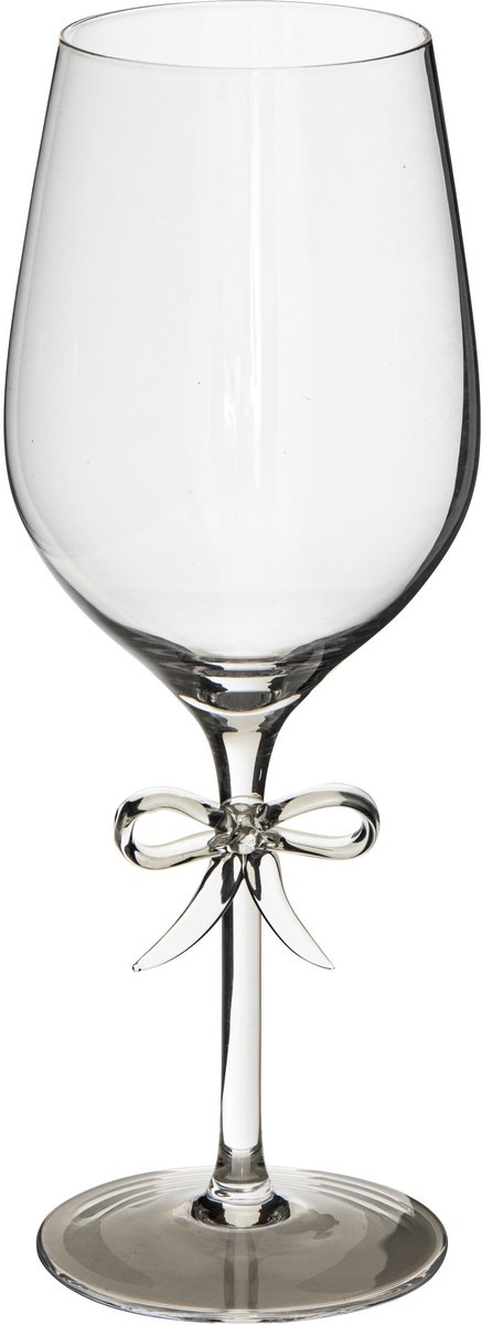 J-Line Rodewijnglas met strik - glas - transparant - set van 6