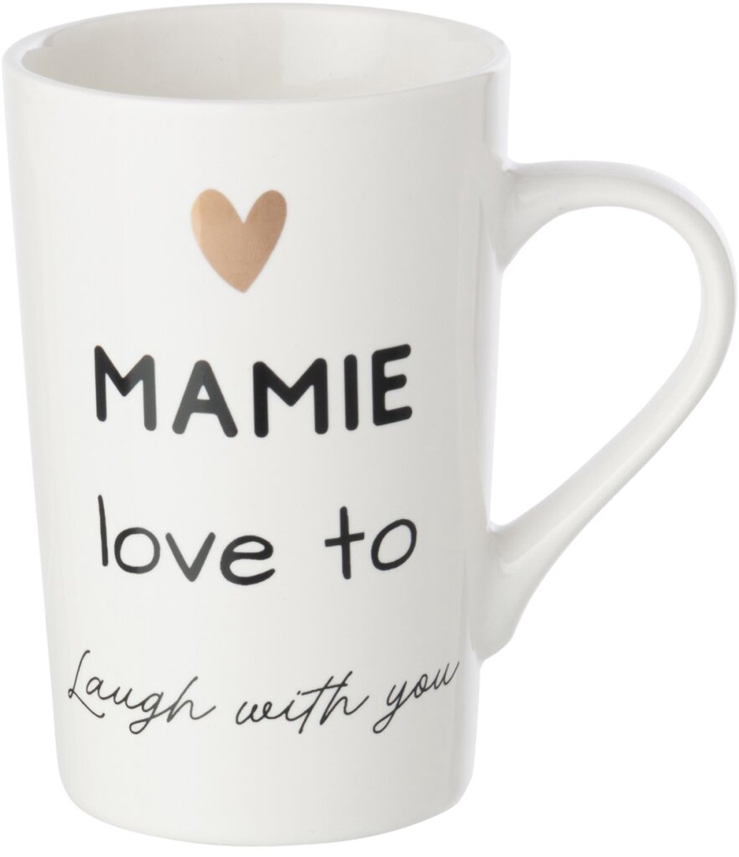 J-Line mok Mamie - porselein - wit/zwart