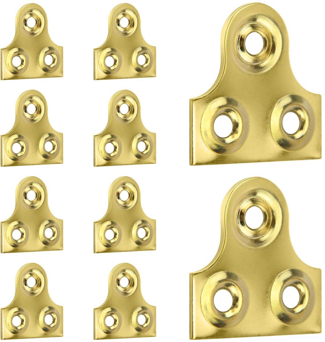 Set van 10 messing hangplaten voor fotolijst, 25 mm effen spiegelglas frame hangende bevestigingsplaten (goud)