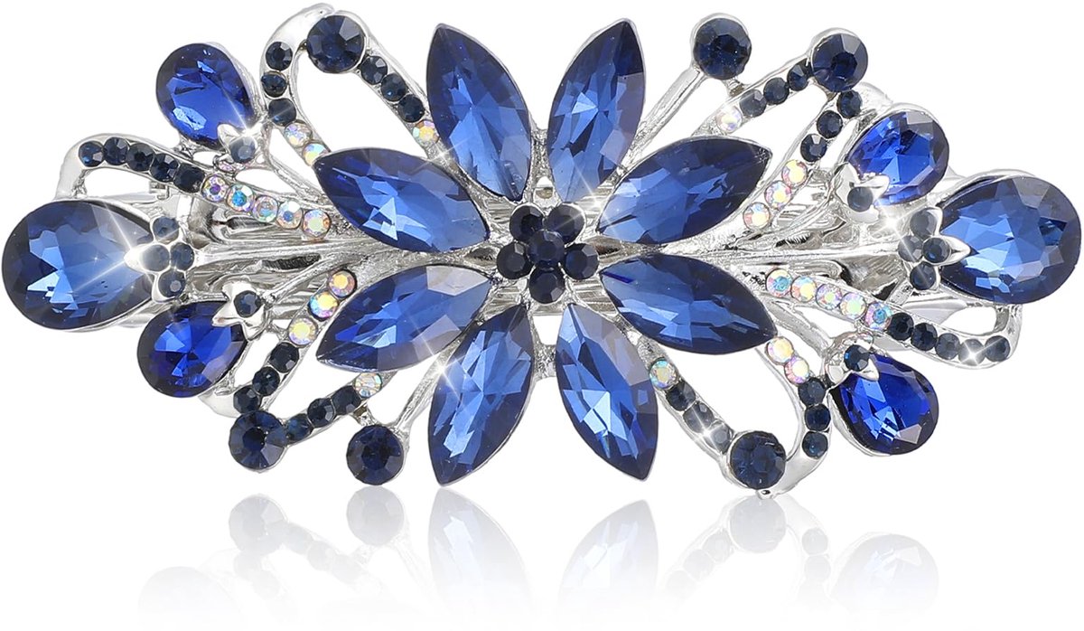 Bloem Luxe Haaren Sieraden Accessoires, Fancy Haar Barrette Clip voor Bruiloft en Vrouwen, Prachtige Kristal Bloemen Haartjes Sieraden voor Meisjes Moeder Bruids