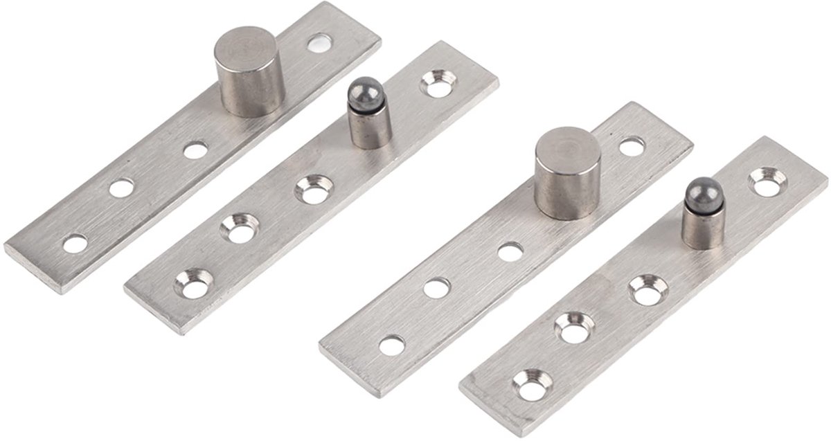 2 stuks roestvrij staal 360 graden roterende verborgen draaischarnieren voor deur, kast en kast. Heavy Duty rotatie deurscharnieren met bevestigingsschroeven (excentrische as)