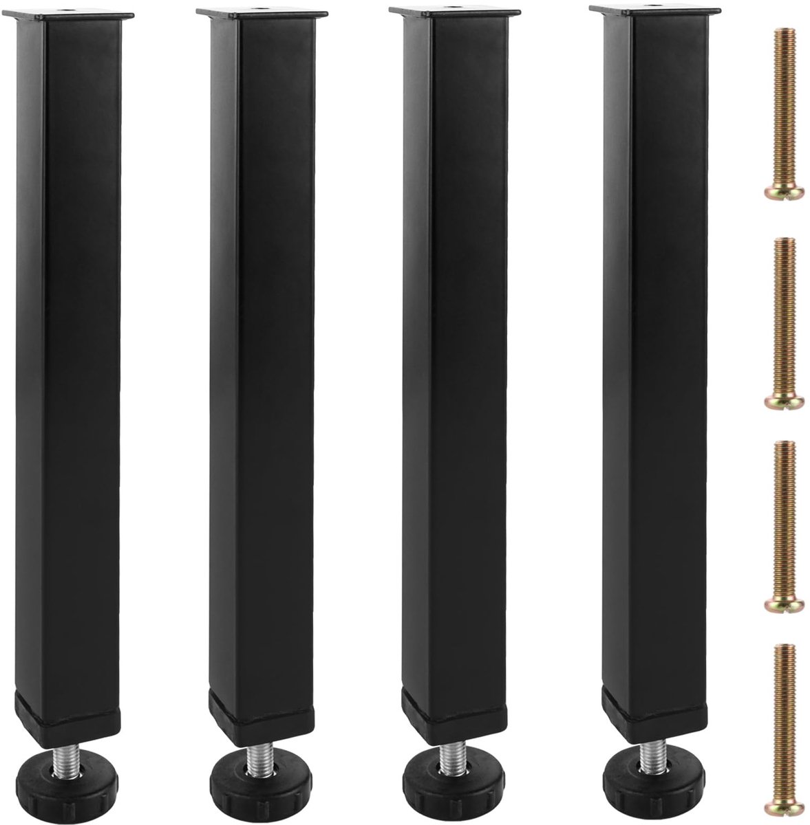 Bedpoten, in hoogte verstelbaar, 30 cm, metalen meubelpoten, verstelbaar, meubelpoten met schroeven, meubelpoten voor bed, bedframe, bank, kast