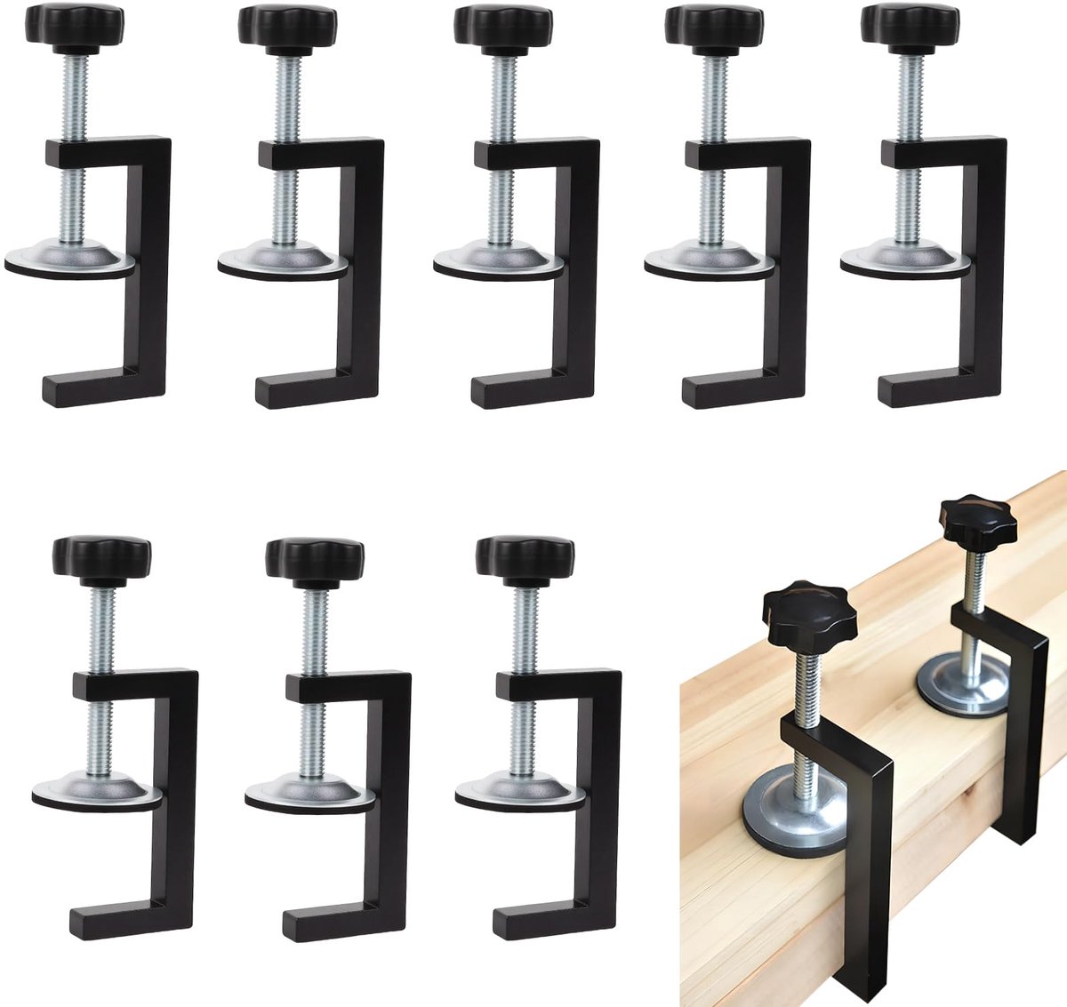 8 stuks G klemset, klembereik 10-57 mm tafelklem, schroefklem, verstelbare schroefklemmen klein, universele tafelklemmen voor klemmen lassen houtwerk