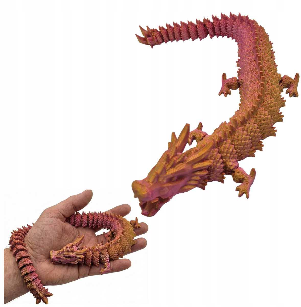 3D-kristallen beweegbare drakenfiguur 26 cm - unieke decoratie