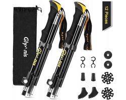 Glymnis Trekkingstokken Nordic Walking 110-130 cm Aluminium Lichtgewicht