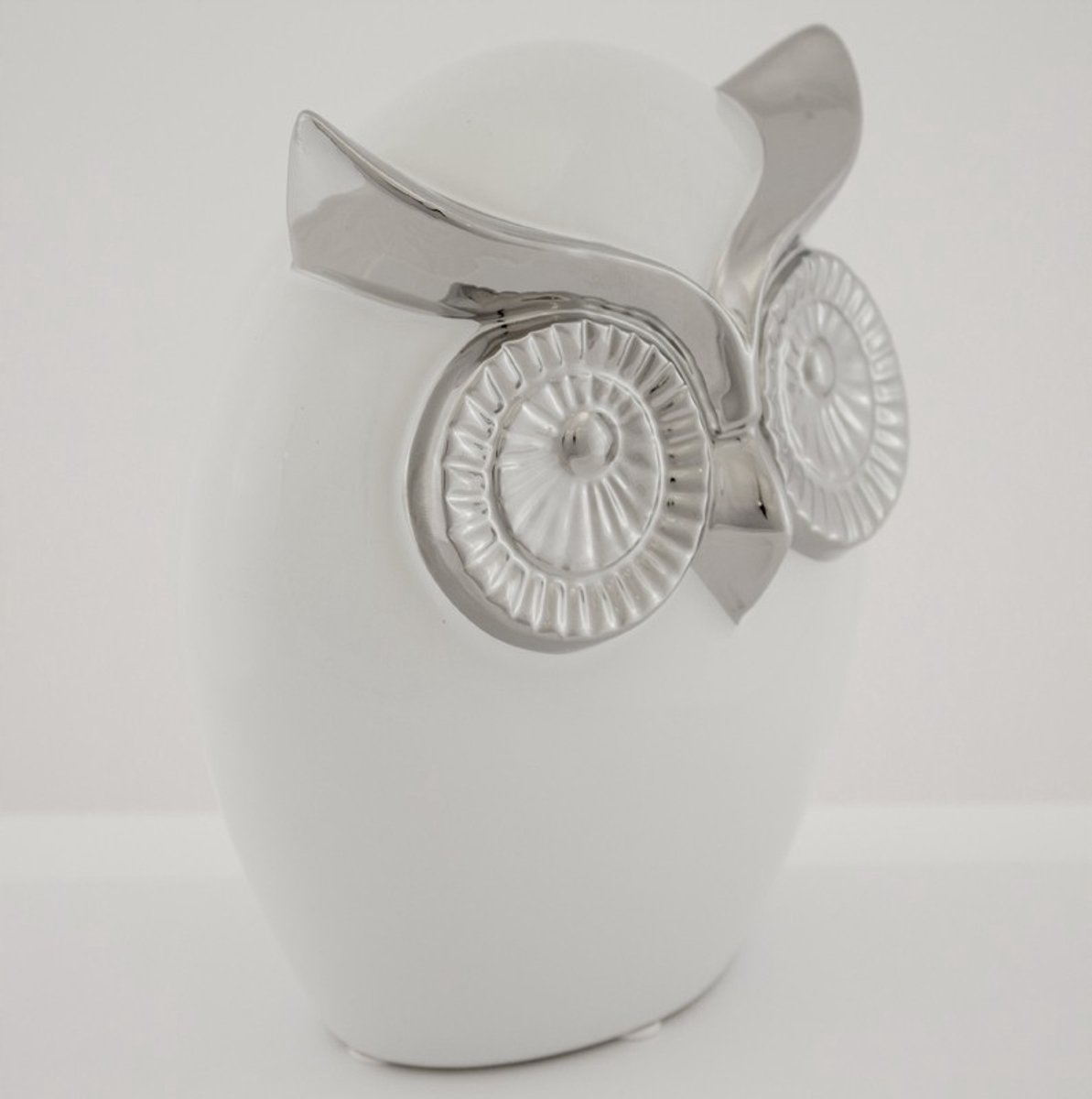 Wit Grijze Uil Decoratie Figuur 13,5cm - Symbool van Wijsheid
