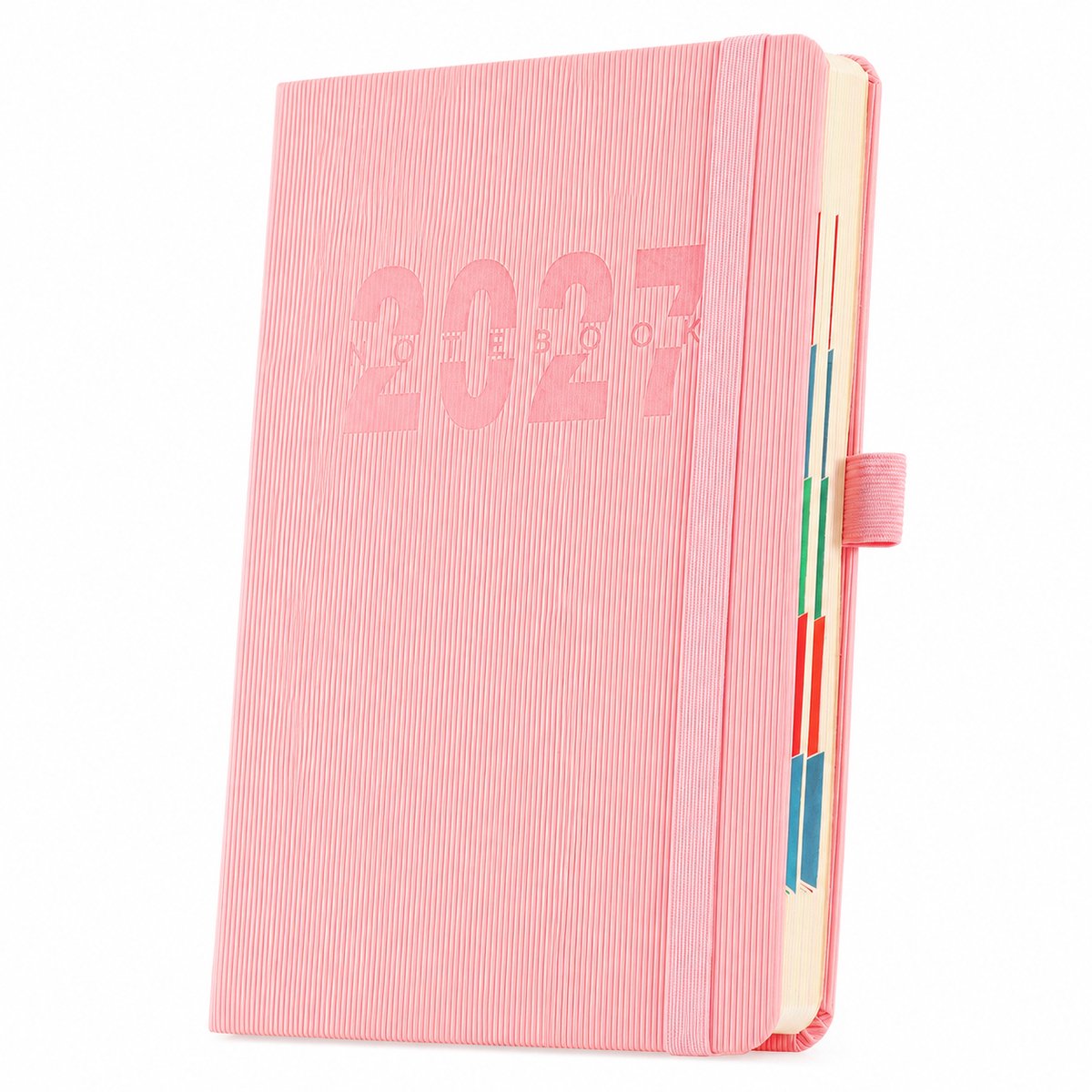 Planner 2027 - 15x21 cm - A5 weekplanner met losse bladen en tijdsindeling - Werk-/studieplanner met losse bladen - Roze