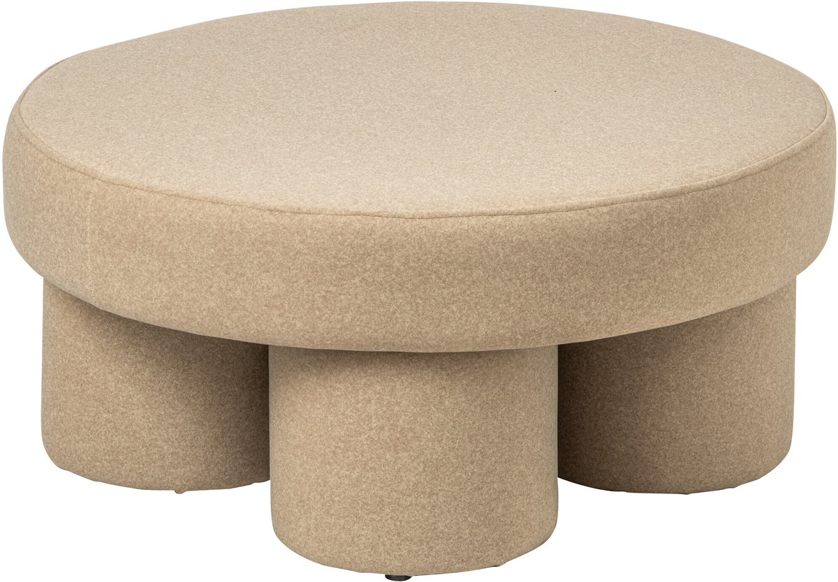 J-Line Poef met poten - multiplex/stof - lichtbeige - large