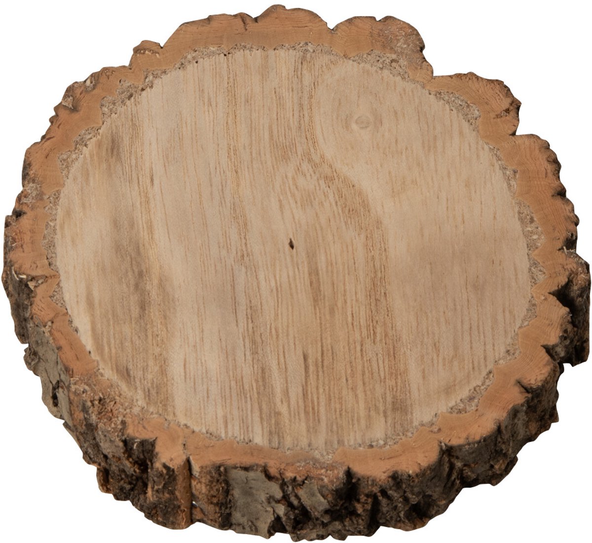 J-Line decoratie schijf Rond - hout - naturel - small