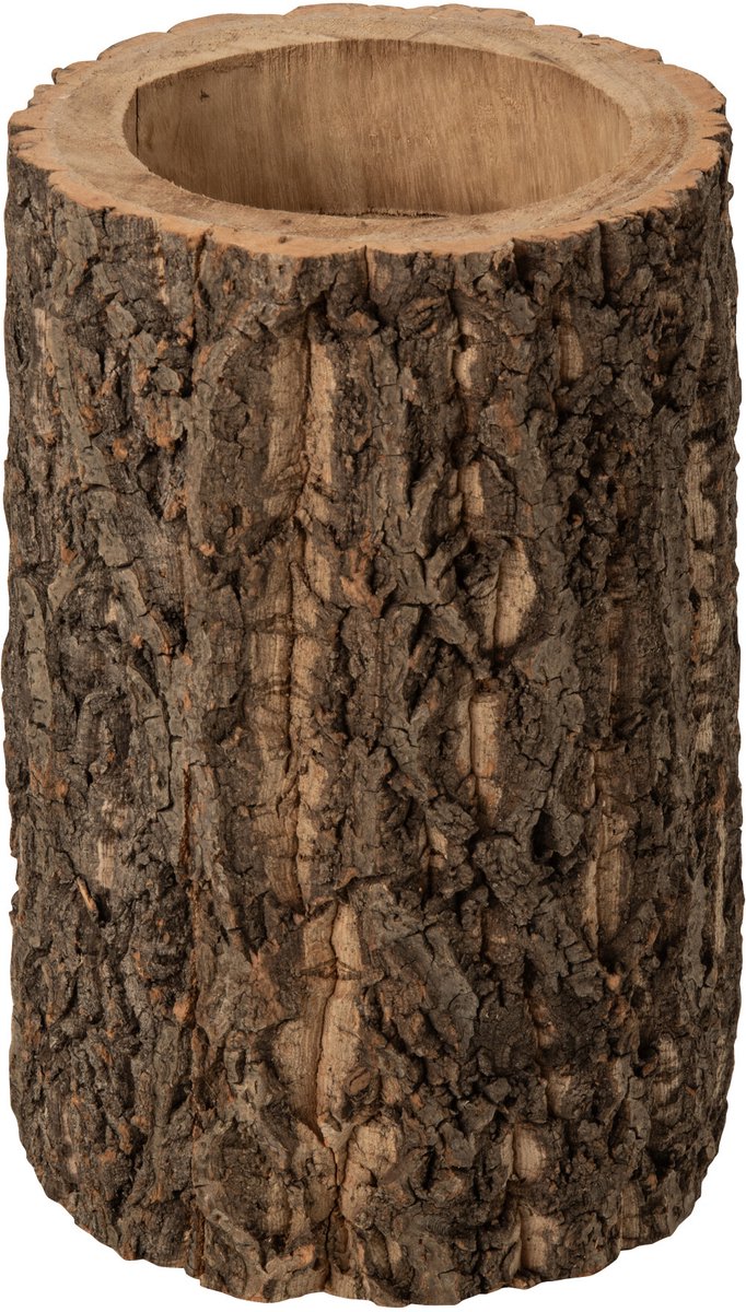 J-Line bloempot Boomstam - hout - naturel - large