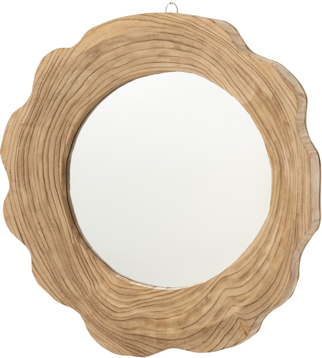 J-Line wandspiegel Geribbeld - hout - naturel - large