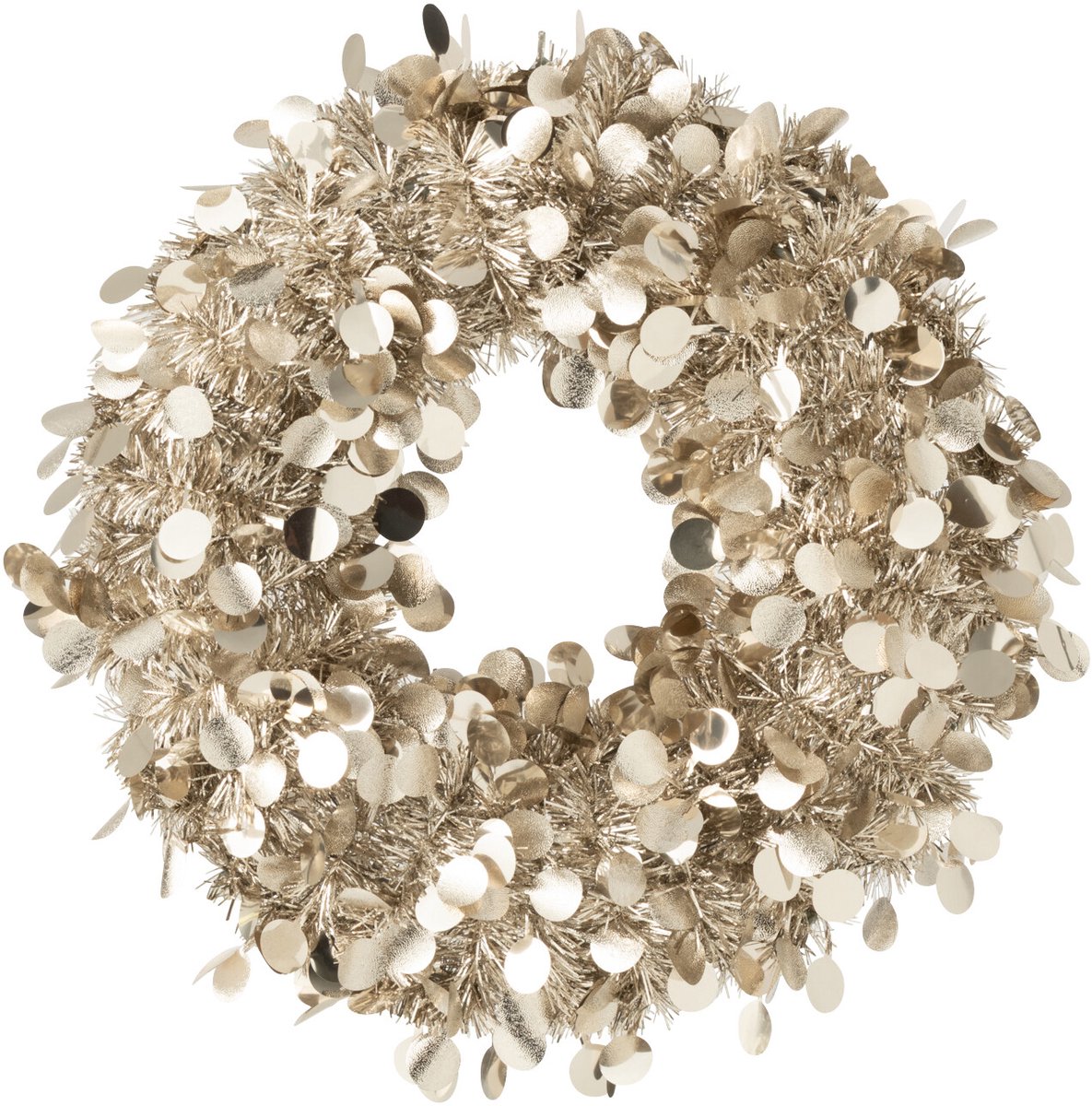J-Line decoratie krans Sprankelend - polystyreen - greige - small