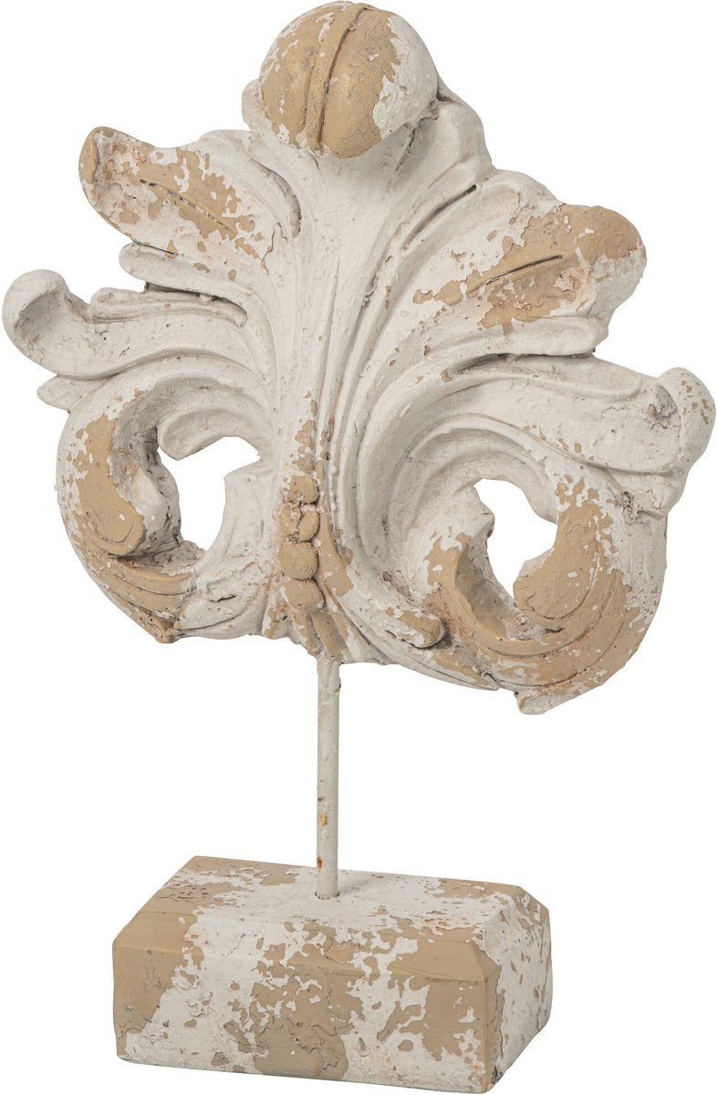 J-Line Fleur-de-lis op voet voor buiten - magnesium - ecru/beige