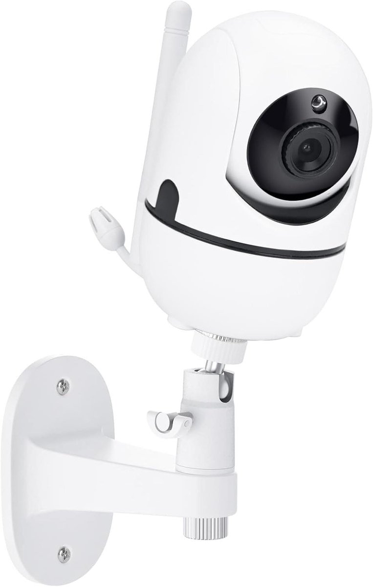 Babyfoonhouder - Camera Muurbeugel - Babykamer Overzicht - 360° Verstelbaar - 9.4 x 9.3 x 6.4 cm - Wit