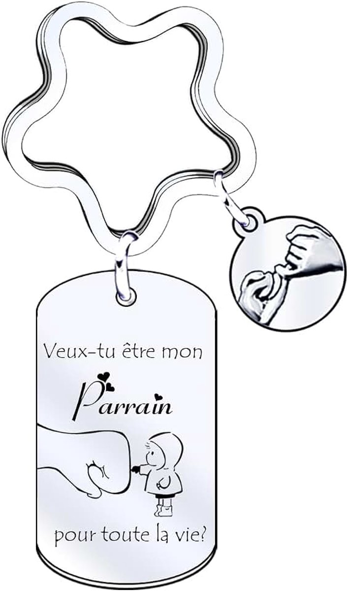 Peetvader geschenk peetvader aanvraag sleutelhanger Willst du mein peetvader sleutelhanger personaliseerbaar cadeau heren verjaardag Vaderdag cadeau, zilver., L