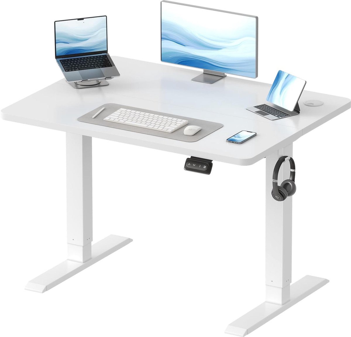 Devoko elektrisch zit-sta bureau 200 x 80 cm - dubbele motor, stevig 25 mm werkblad uit één stuk, USB en USB-C