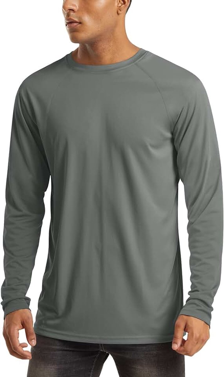 Heren zon UV-bescherming shirts UPF 50+ outdoor lange mouw casual lichtgewicht T-shirt