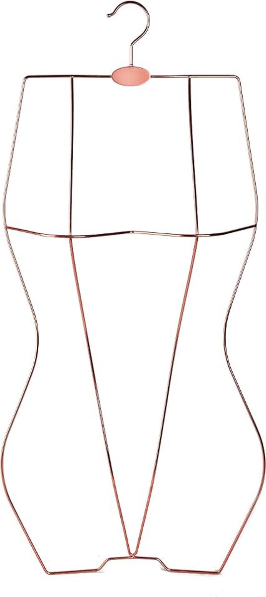 Volledige lichaamsvorm metalen draad badmode badpak display hangers voor jurk, bikini, lingeriehangers (verpakking van 10, roségoud)