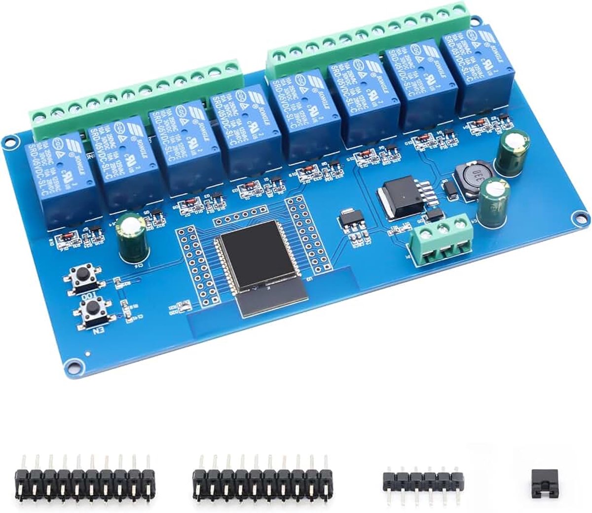 8-kanaals ESP relaismodule, DC5-30V WiFi Wireless Control BLE ESP-32-WROOM relais ontwikkelingsboard AC/DC voeding