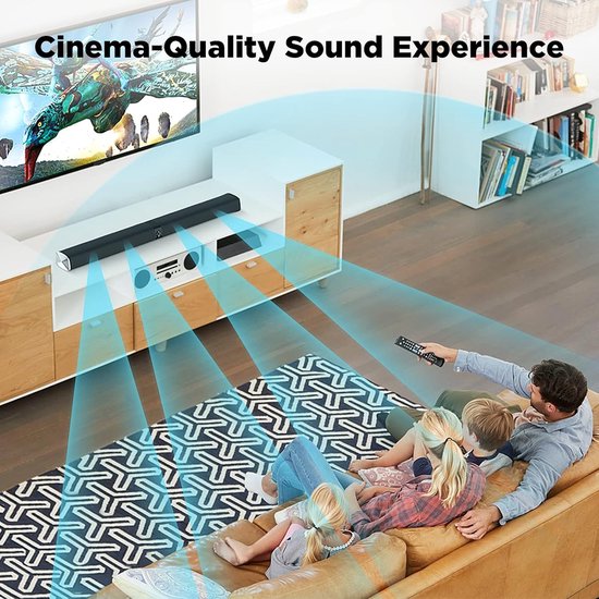 Soundbar voor TV - Home audio - Film en muziek - 80W volumeboost - 2-in-1 ontwerp - Zwart — afbeelding 3
