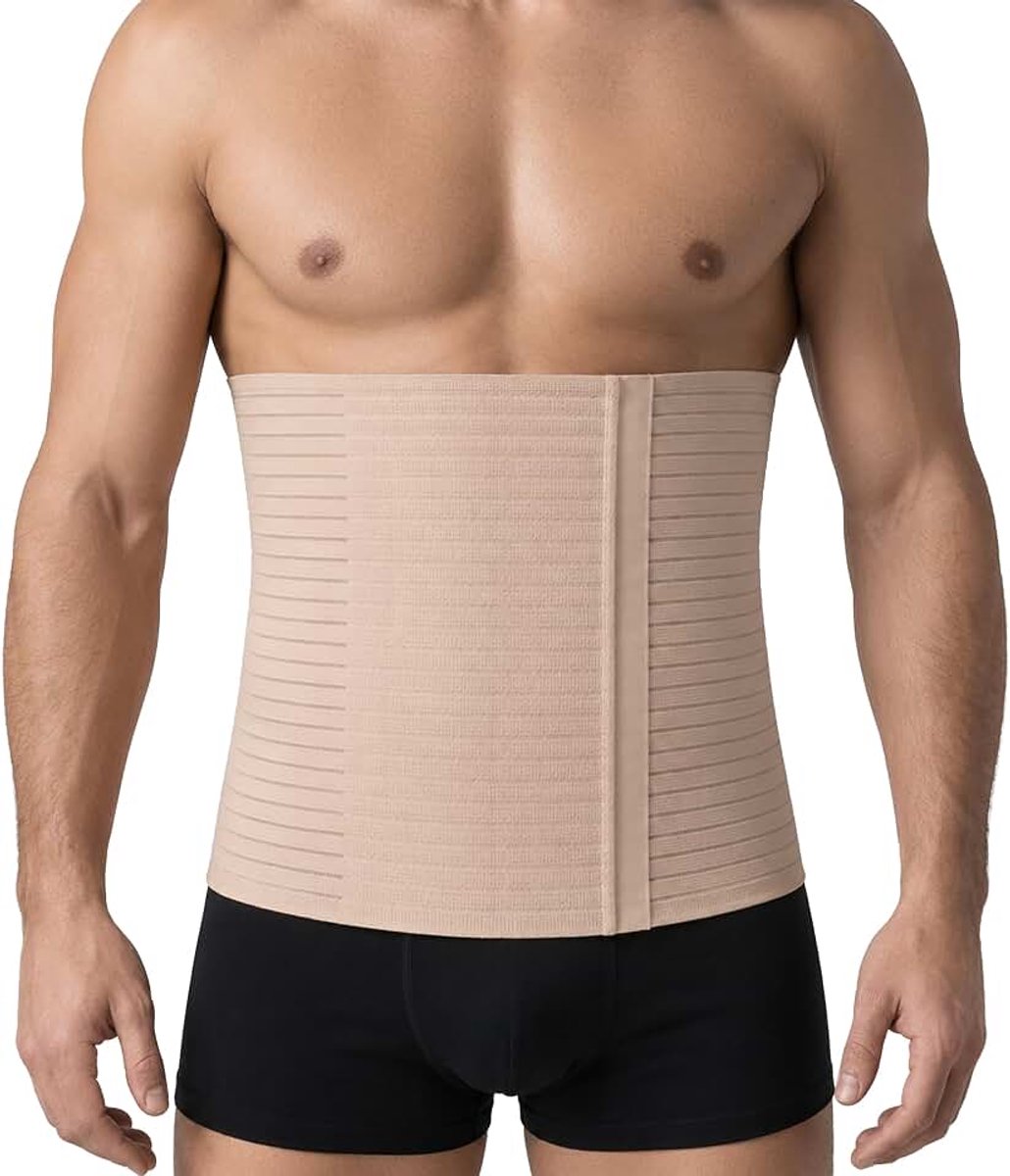 Millerighe 5063 Buikband voor dames en heren, na operaties, elastisch, met klittenbandsluiting, hoogte 27 cm, knoop, S