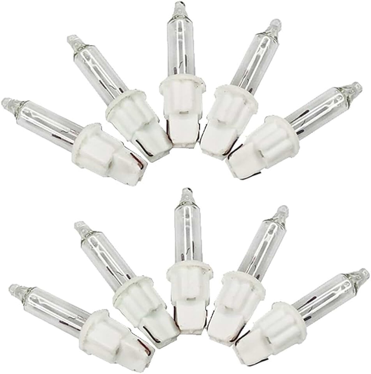 Reservelamp/voor minilichtketting, gloeilamp, 2,5 V, 1,2 W, blister/stopcontact, warm wit, voor 100 branders (10)