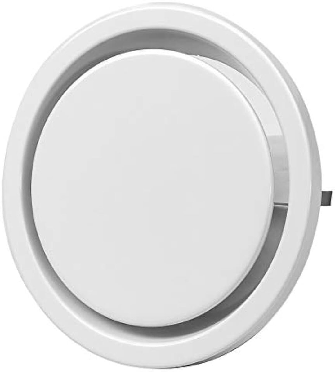 200 mm wit metaal anemostaat - afvoerlucht schotelventiel - rond ventilatieventiel met veerklemmen