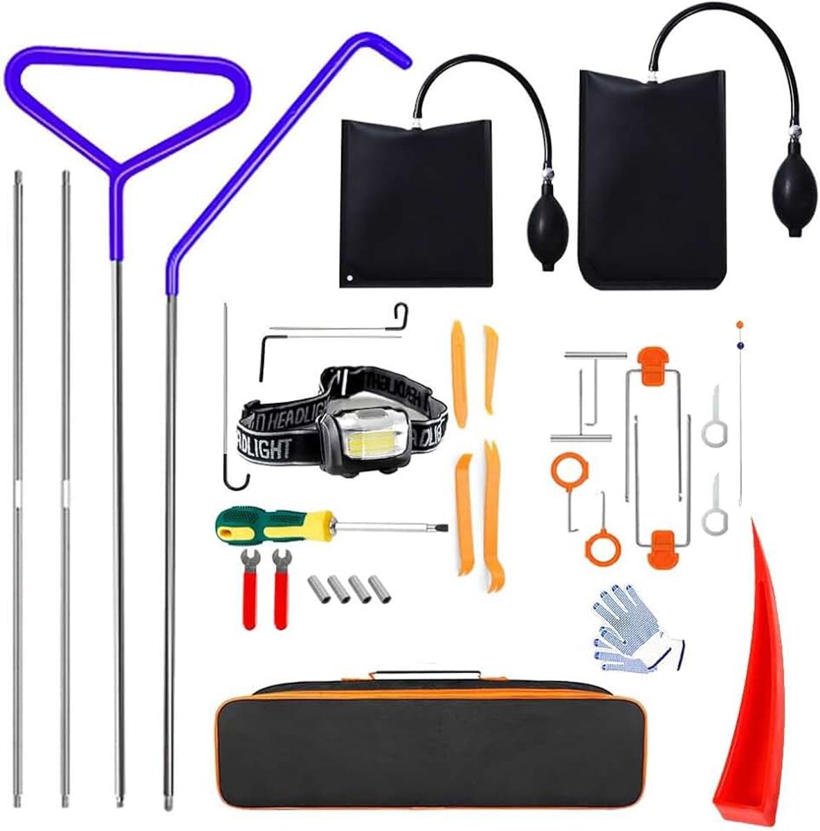 Deur Opener Set, Trim Demontage Tool, Auto Trim Demontage Tool, 33 Stuks Trim Removal Gereedschap met Luchtpomp voor Deur Opening Auto Reparatie Kit