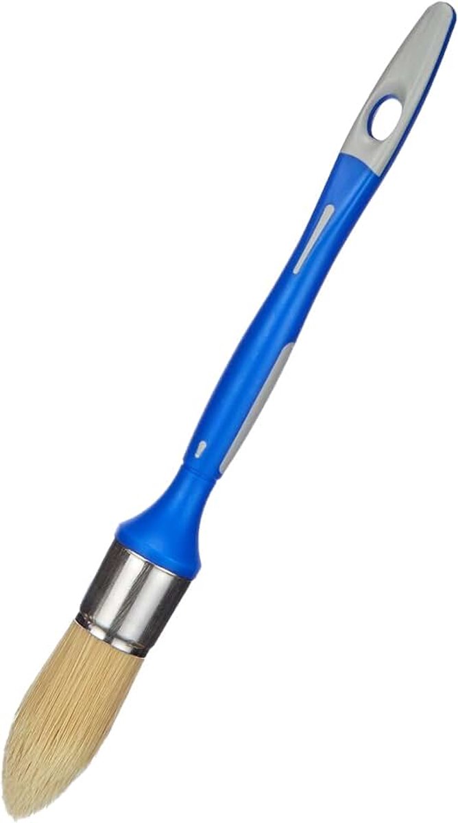 Ronde reservekwast van 2 materialen, mat, fluweel, satijn nr. 4 - ø 25 mm, blauw