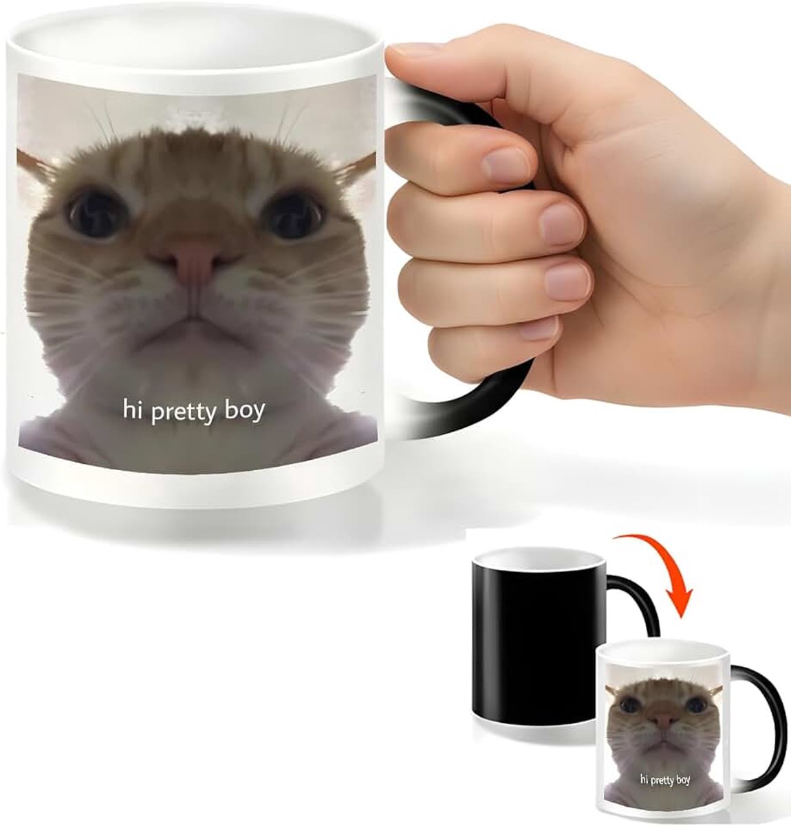 Divertenti Mok met kleurverandering, origineel cadeau voor heren, verjaardag, cadeau, vrienden, origineel cadeau, voor mannen, verjaardag, grappige glazen, koffiekopjes, ontbijt