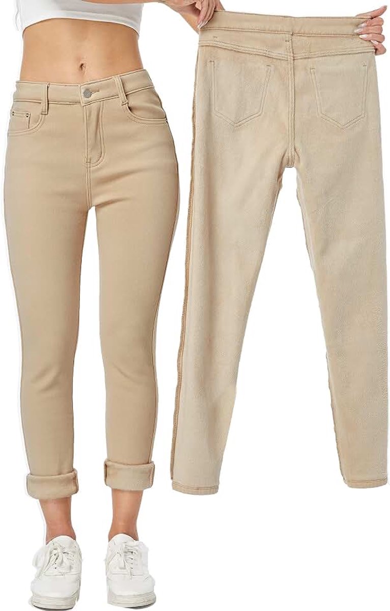 Fleece gevoerde thermische winter jeans dunne jeans broek jeggings warme stretch jeans