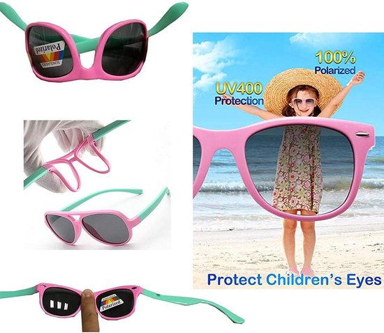 Kinder Zonnebril - Jongens Meisjes Bril - UV Bescherming - Gepolariseerde Lens - 49mm Lens Breedte - Navy Blauw van Kinder — afbeelding 3