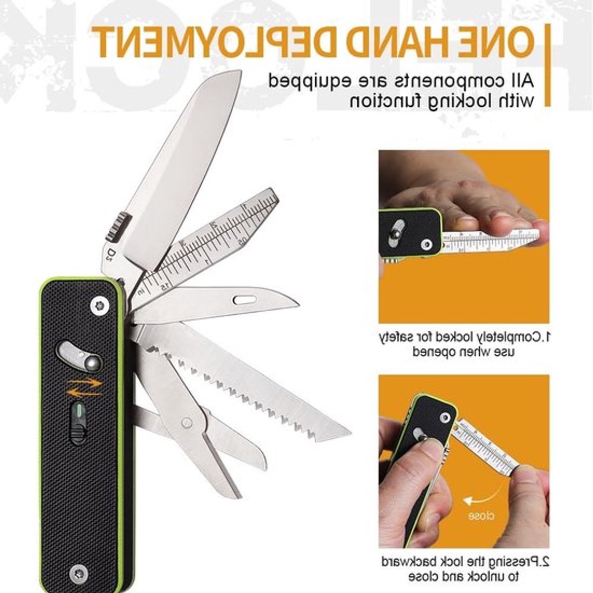 Modulaire Multitool met 8 Essentiële Gereedschappen, Inclusief Schroevendraaier, Zaag en Schaar voor Veelzijdig Gebruik