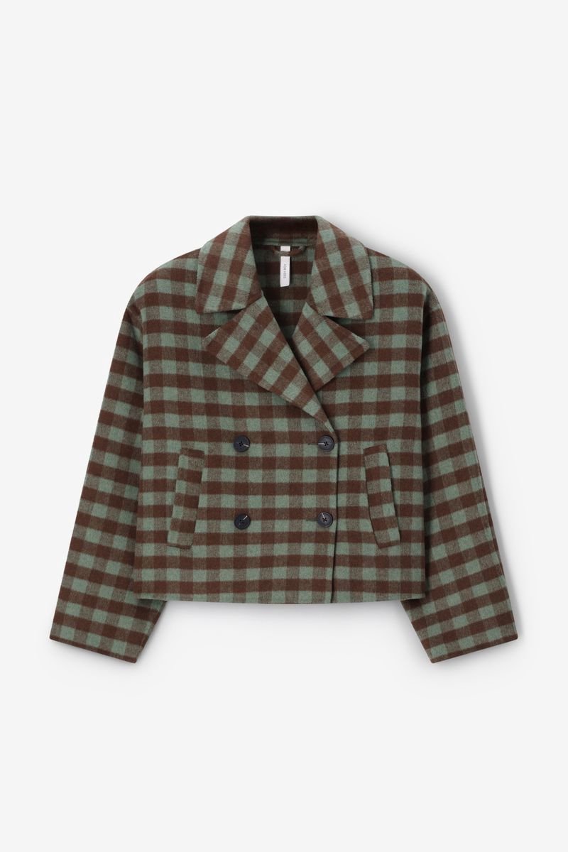 Sissy-Boy - Groene ruiten wollen peacoat jas