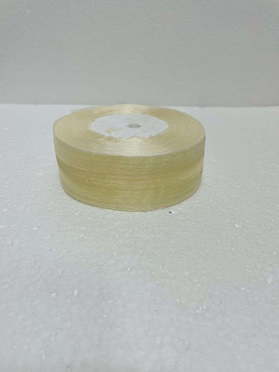 Organza lint 4 x 50 cm YDS (45,72 m), cadeauverpakking, feest, verjaardag, naaien, verpakking, verschillende kleuren, DIY (crème)