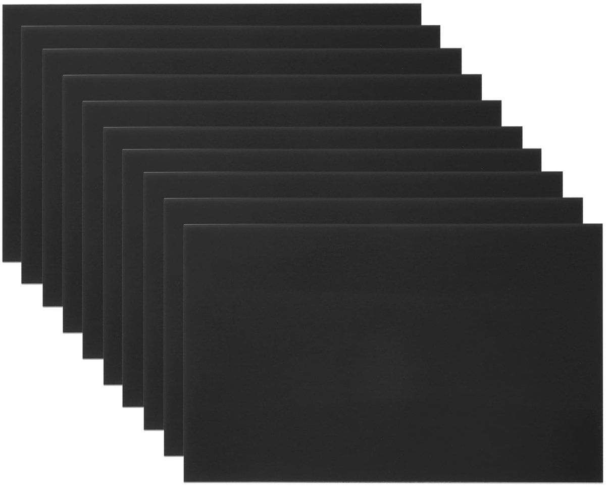 Aluminiumplaten, blanco gravure, 0,5 mm, dunne rechthoek voor knutselen, doe-het-zelf lasergravure, zwart, 5 x 8 inch