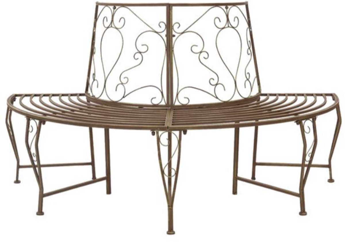 vida xl Boom bank 4-Aantal zitplaatsen 160 x 80 x 89 cm Staal Antiek bruin