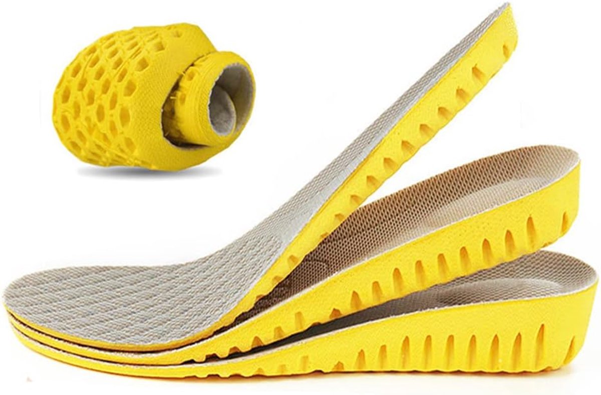 1 Paar Zachte Ademende Hoogte Verhogen Inlegzolen Elastische Schokabsorberende Volledige Inlegzolen Schoen Kussen Pads Honingraat Orthotische Vervanging Inserts voor Mannen en Vrouwen (3 cm Hoogte)