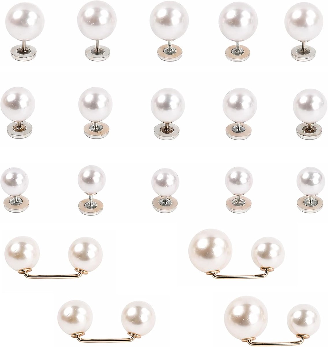 Knopen zonder naaiset, broekband strakker maken clip en broches voor kleding, afneembare drukknopen om te naaien voor overhemd, broek, strak maken, wit